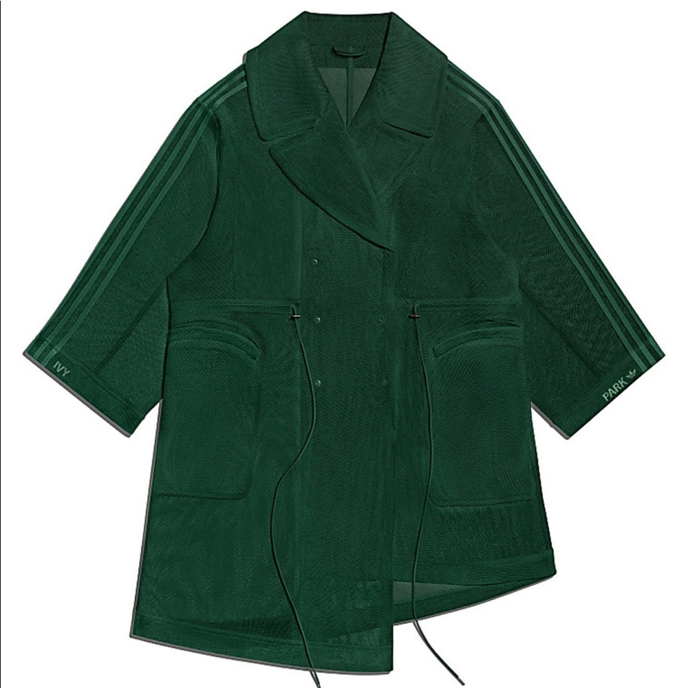 adidas x IVY PARK mesh trench coat in dark green